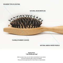 BESTOOL nylon-pin brush with rounded tips eases friction on curls.