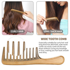 BESTOOL wide-tooth anti-static comb reduces frizz during styling