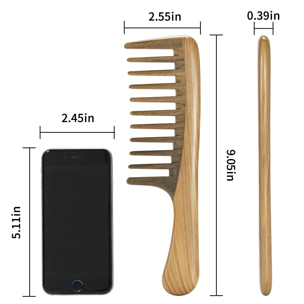 BESTOOL wide-tooth detangler distributes conditioner evenly through curly and long hair