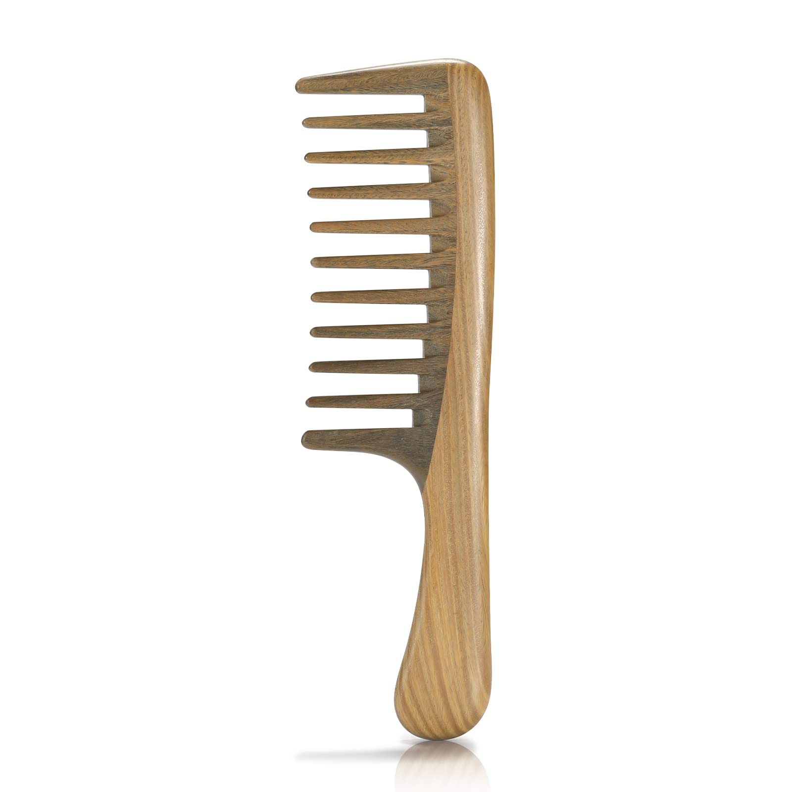BESTOOL wide tooth comb sandalwood wood grain aids anti-static detangling for thick hair