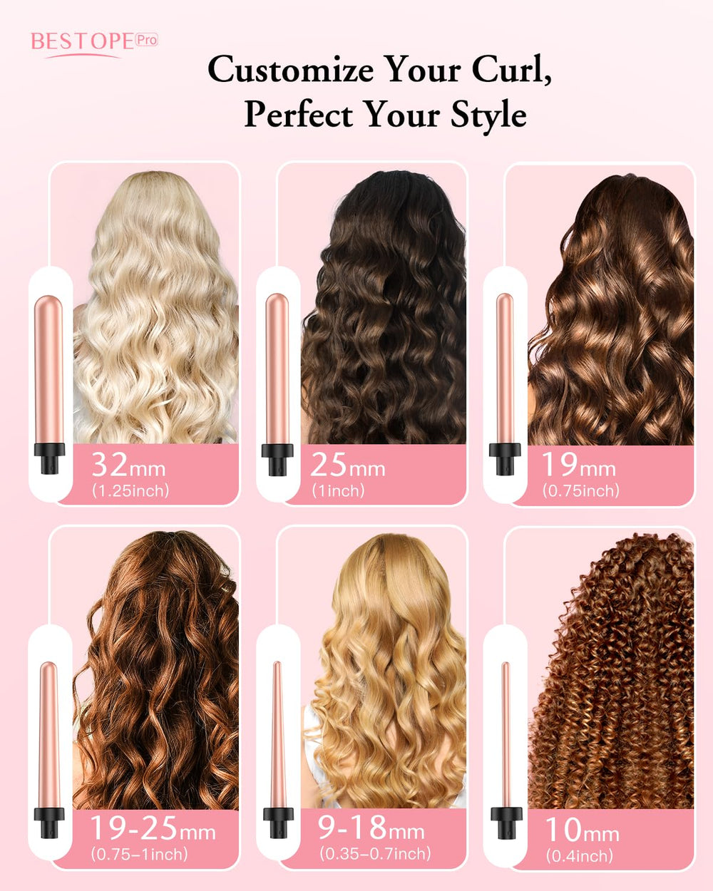BESTOPE PRO long-barrel styling for back-of-head precision curls