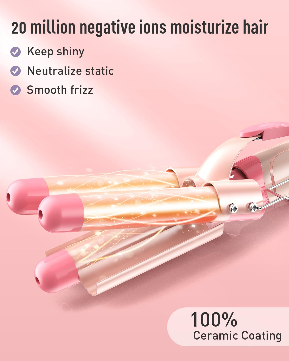 BESTOPE PRO Waver Curling Iron Wand highlights ceramic surface and frizz control.