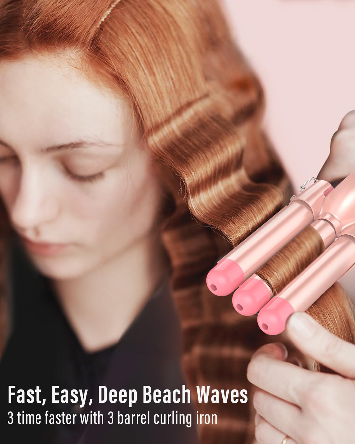BESTOPE PRO Waver Curling Iron Wand ensures even heat across barrels for consistency.