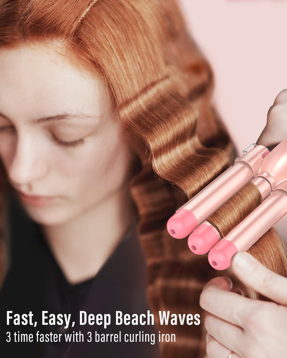 BESTOPE PRO Waver Curling Iron Wand ensures even heat across barrels for consistency.