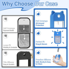 BestStone silicone case with gold keychain keeps Touchland easily reachable on bags or keys.
