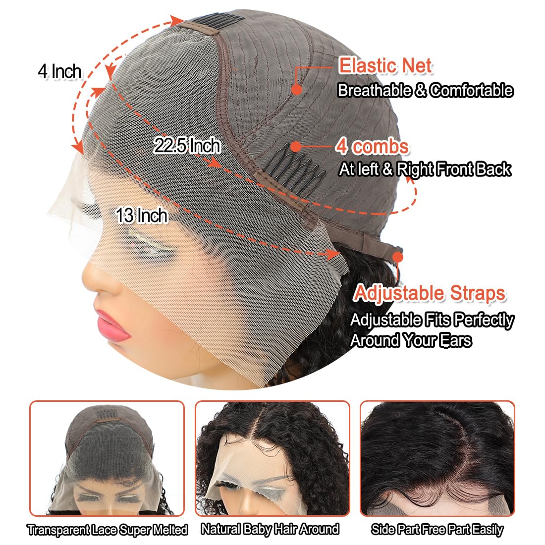 Besurina Deep Curly Bob Wig Pre-Plucked delivers ready-to-style natural-looking hairline