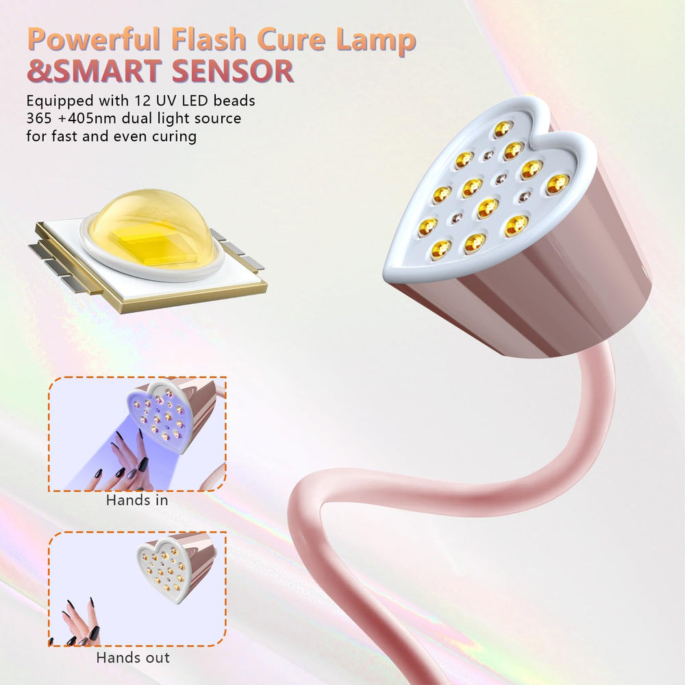 BETE 360-degree foldable nail lamp offers portable convenience for travel and on-the-go use.