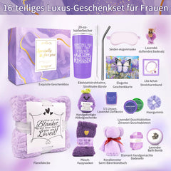Betem Lavender Spa Gift Basket candle creates a calming lavender aroma.