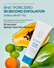 Close-up of BE THE SKIN BHA+ Pore Zero gel texture showing a clear, smooth formula