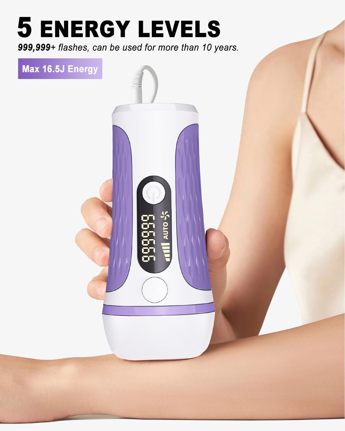 BETNEP IPL laser removal device back view shows compact profile for discreet home care.