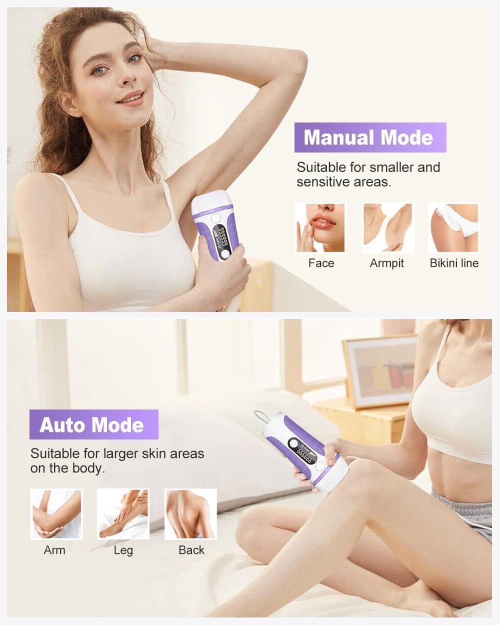 BETNEP IPL laser removal device full-body use concept suggests versatile treatment across arms, legs, and torso.