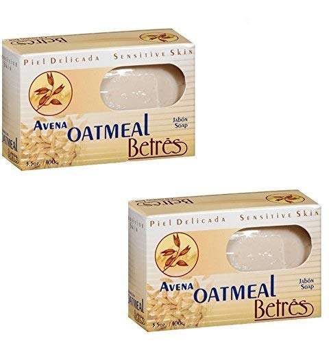 Betres Avena Oatmeal Bar Soap 2-Pack front view highlights gentle cleansing for sensitive skin.