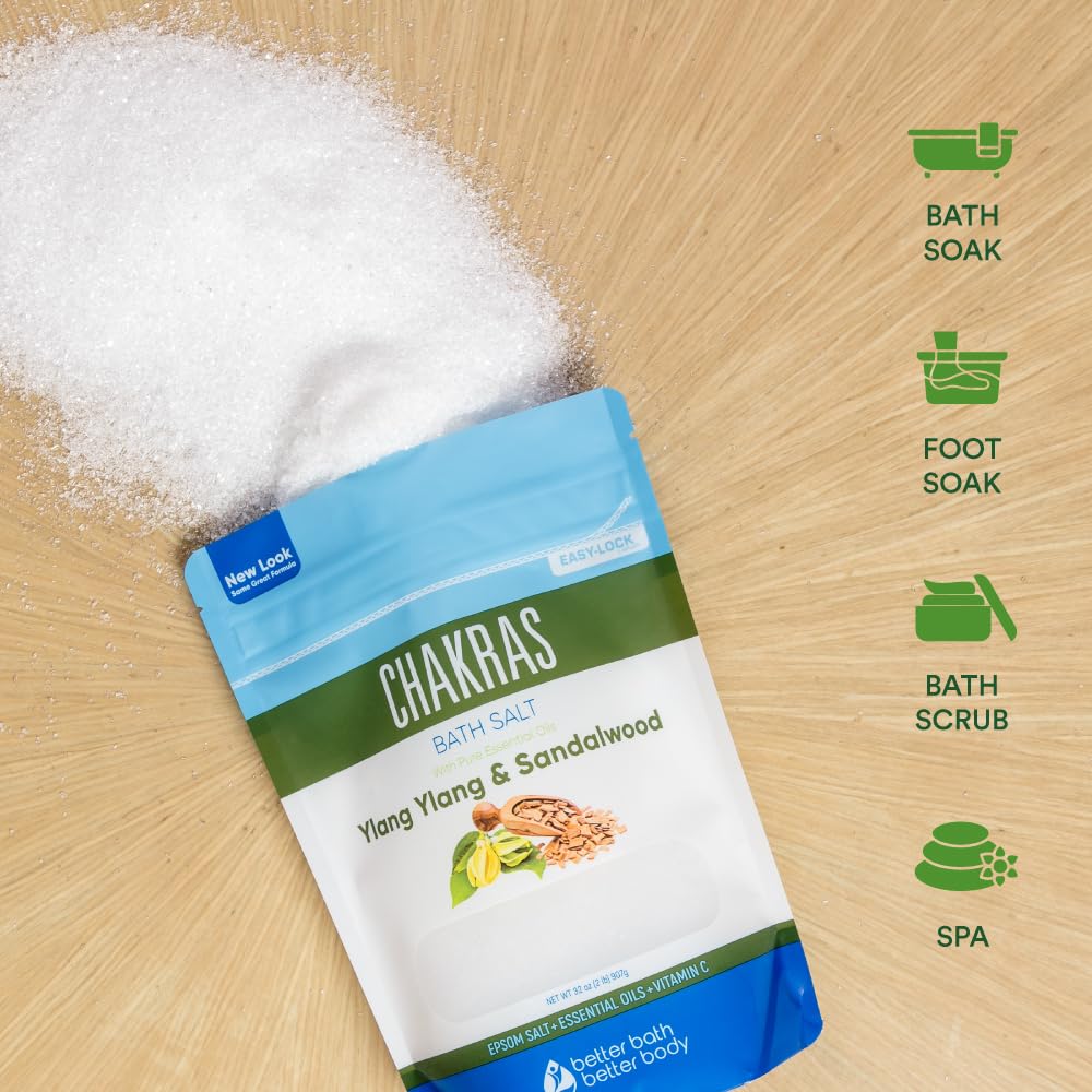 Better Bath Better Body chakras bath salt BPA-free pouch easy seal.