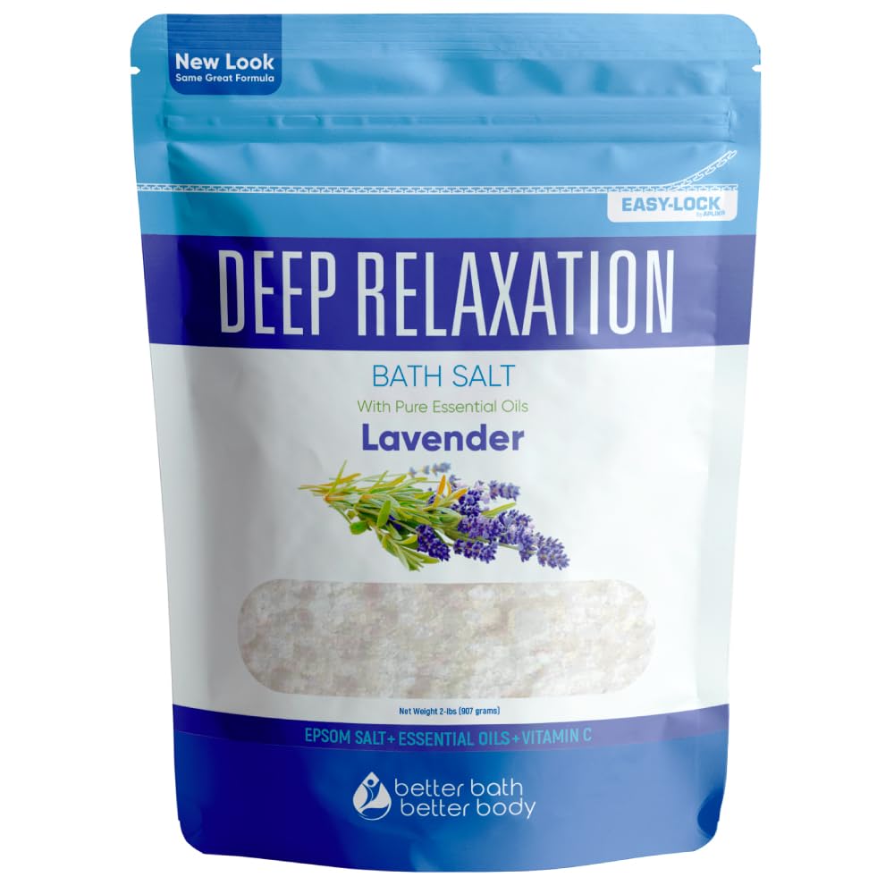 Better Bath Better Body deep-relaxation bath salt lavender oil close-up promotes calm and aromatic relaxation.