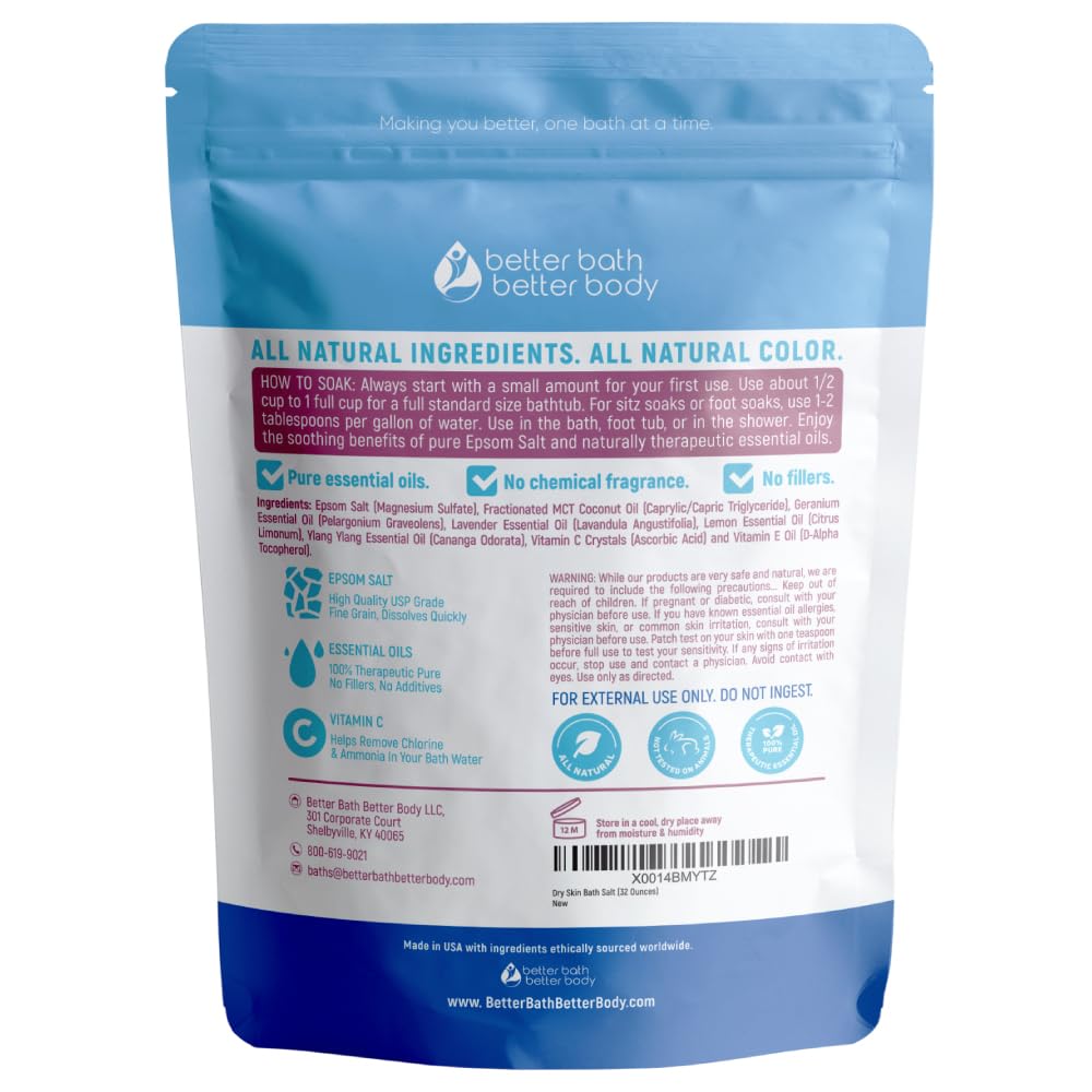 Better Bath Better Body USP-grade Epsom salt base close-up for relaxing muscle relief