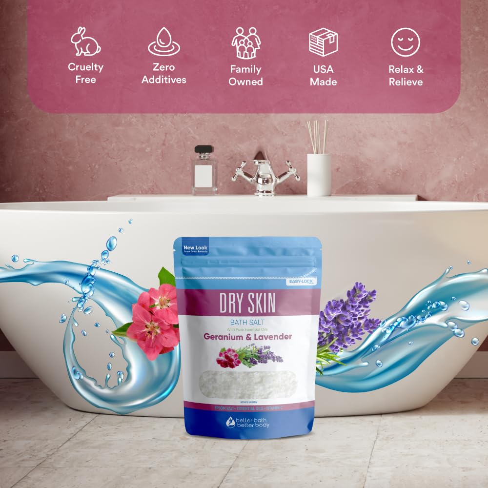 Better Bath Better Body geranium and lavender essential oils for calming aromatherapy
