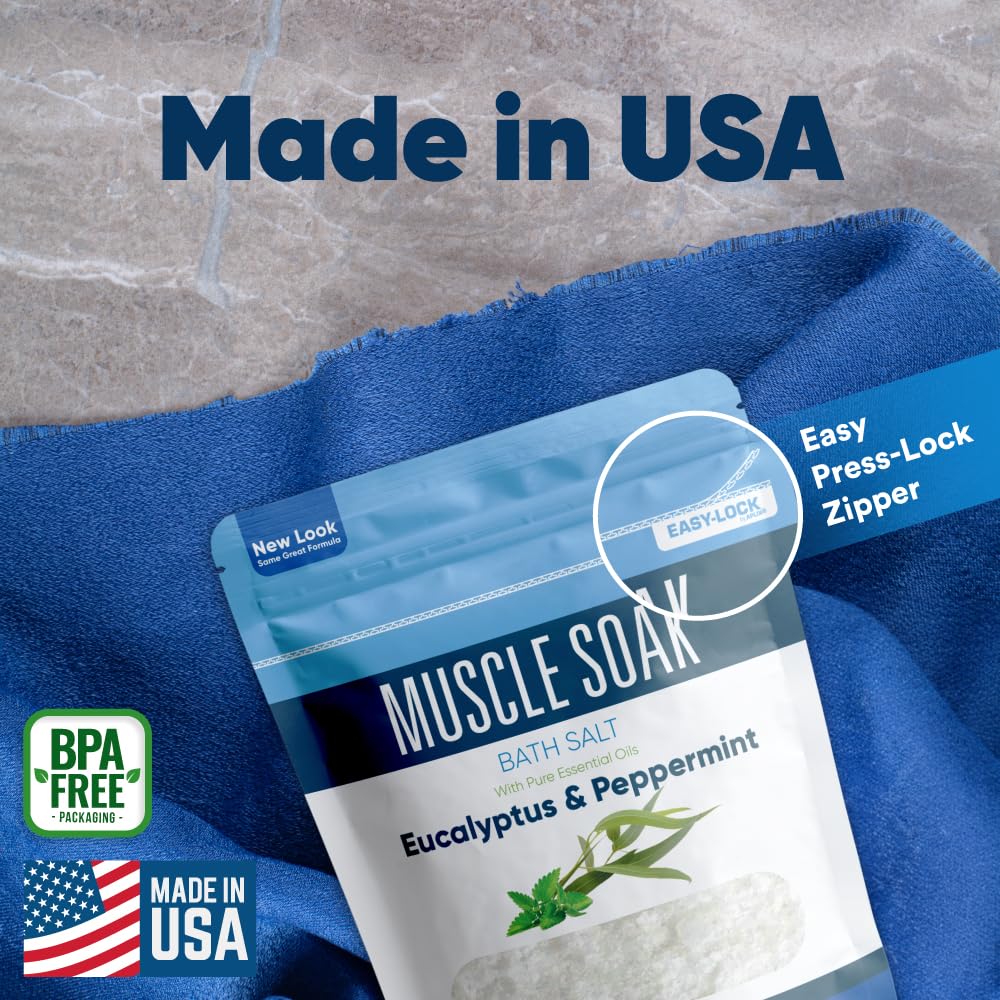Better Bath Better Body Muscle Soak USA-made label supports ethical sourcing.
