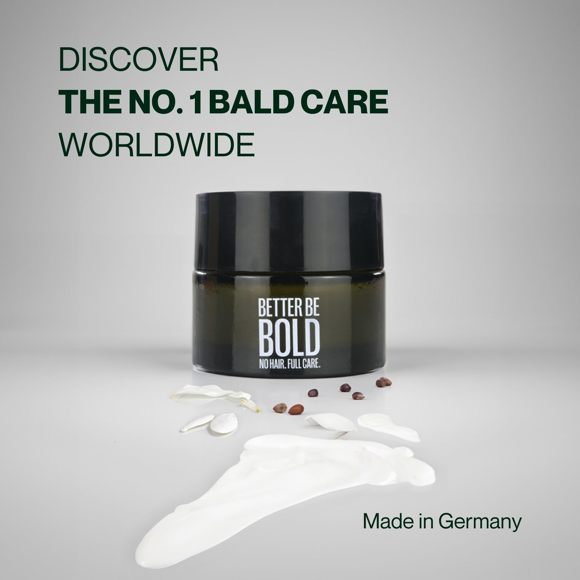 BETTER BE BOLD bald cream matte finish texture demonstrates natural shine control.