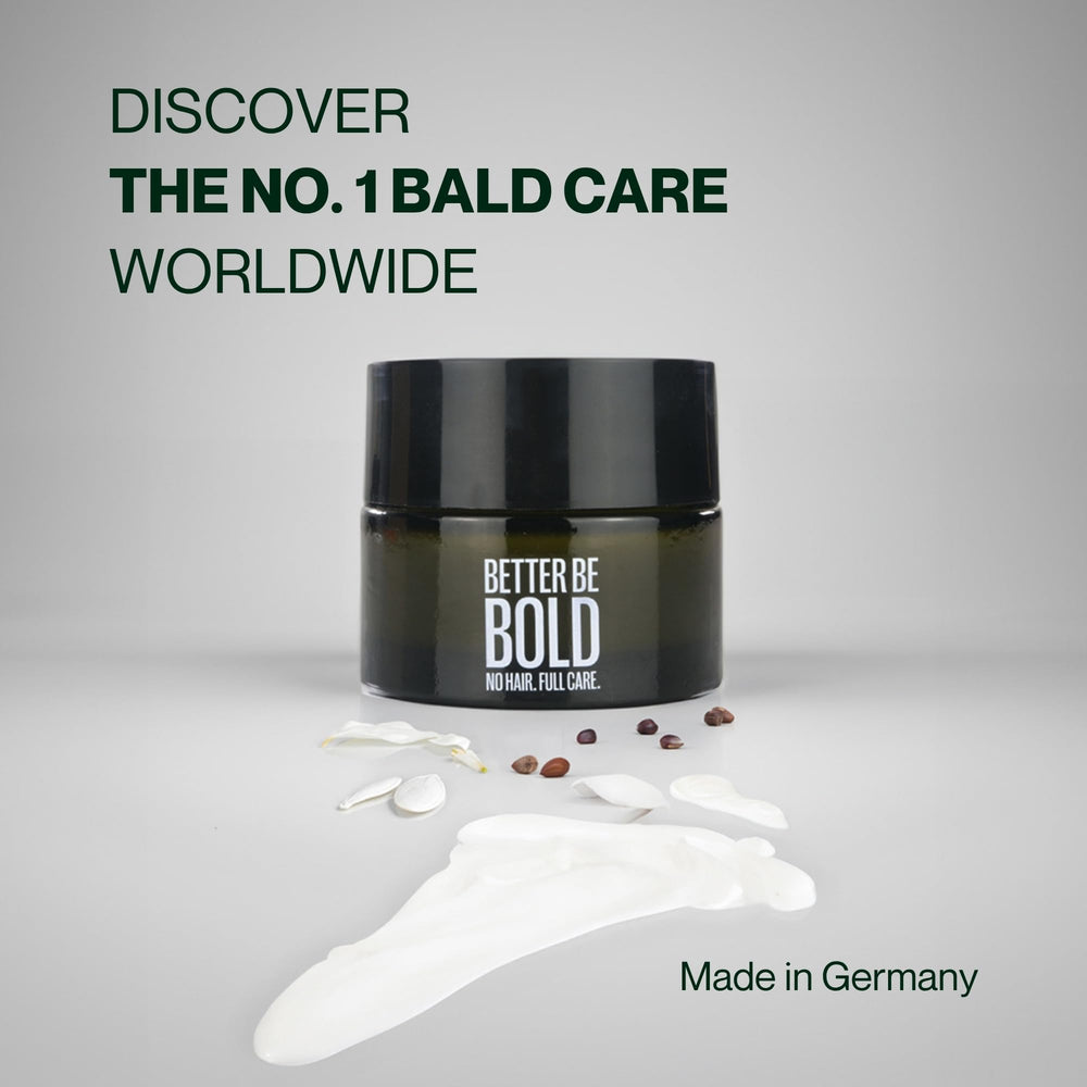 BETTER BE BOLD bald cream matte finish texture demonstrates natural shine control.