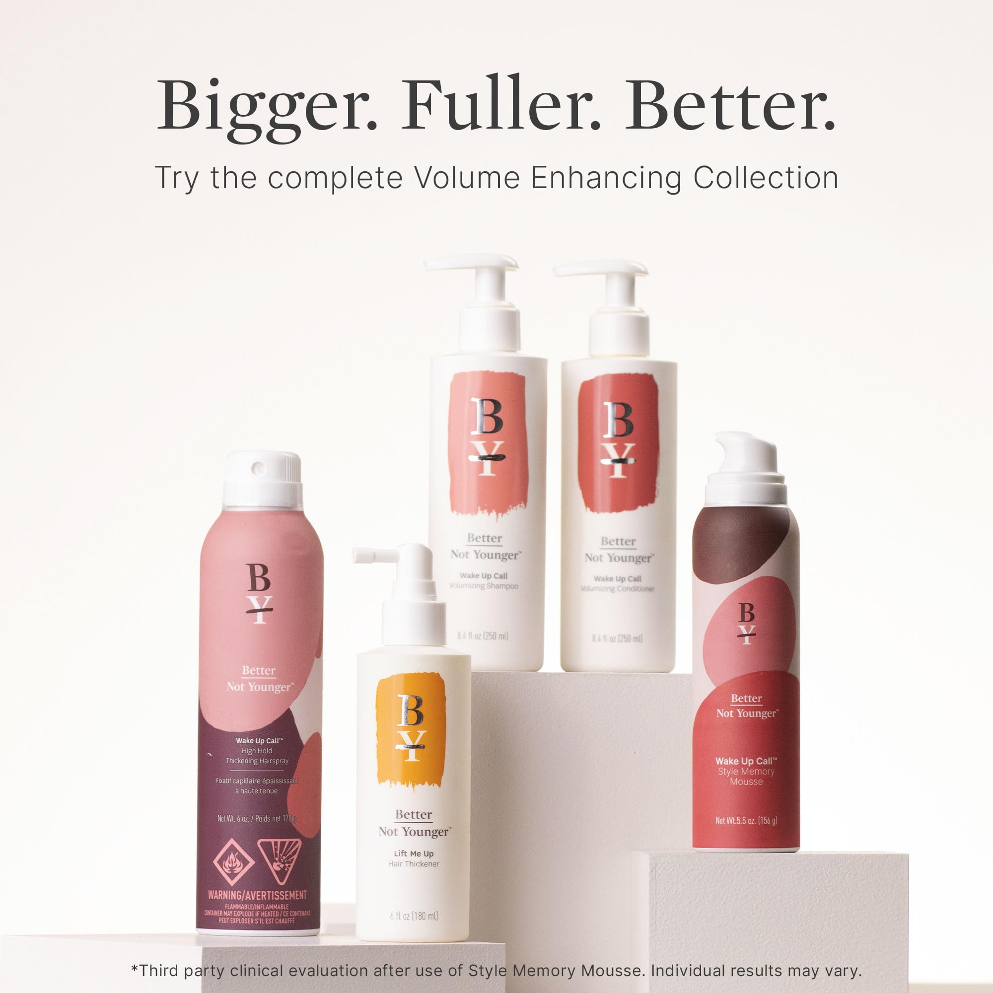Better Not Younger spray on dry hair for extra volume if needed
