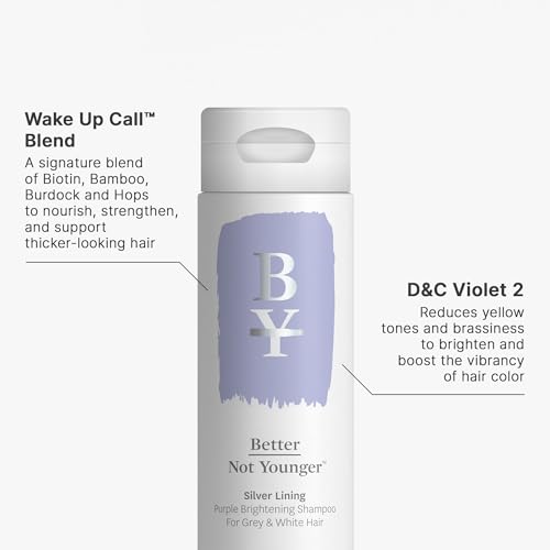 Better Not Younger Silver Lining shampoo lather delivering even coverage and cleansing.