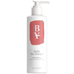 Better Not Younger Wake Up Call Volumizing Conditioner bottle front shows lifted, fuller-looking hair promise.