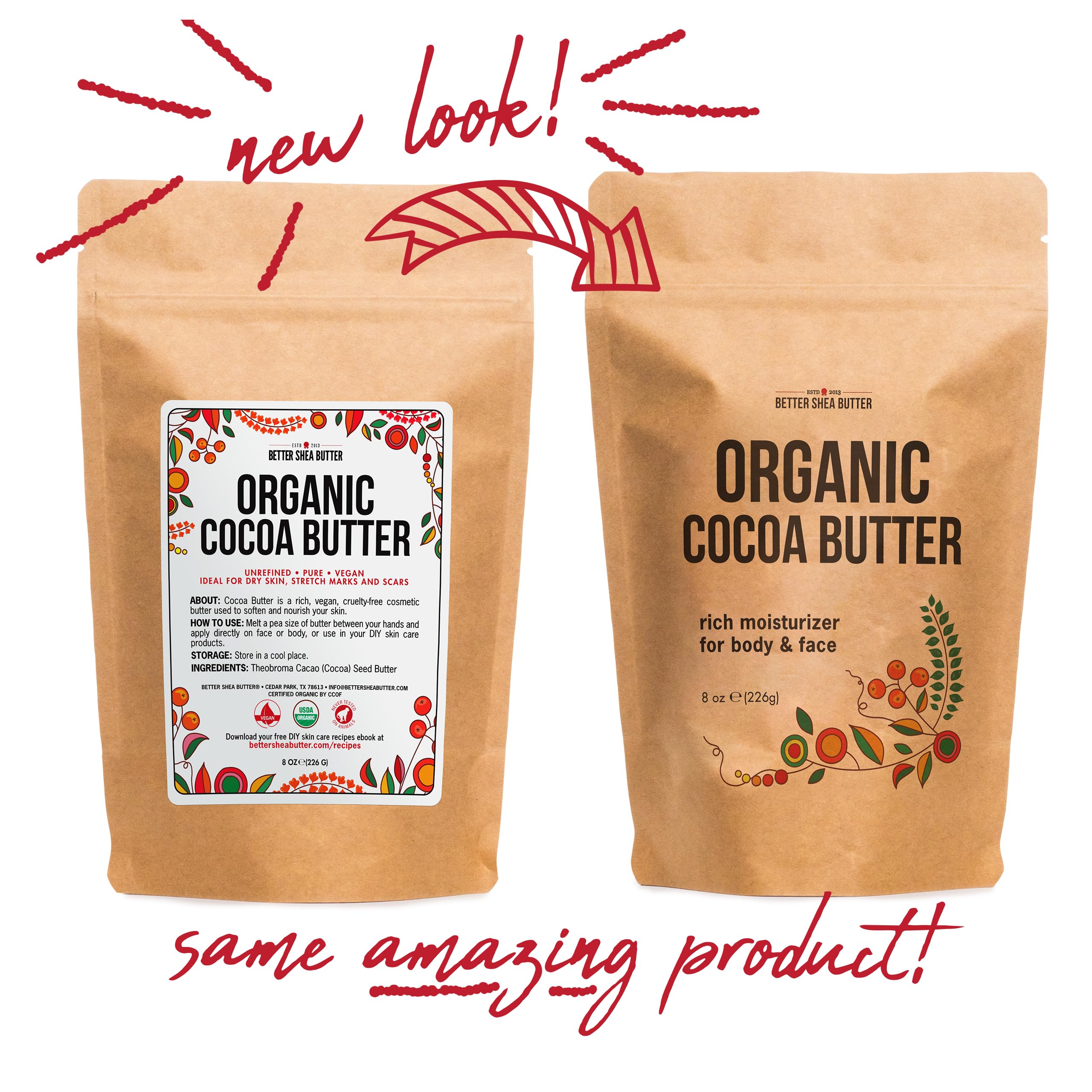 Better Shea Butter cocoa butter on arm—easy daily moisturizer.