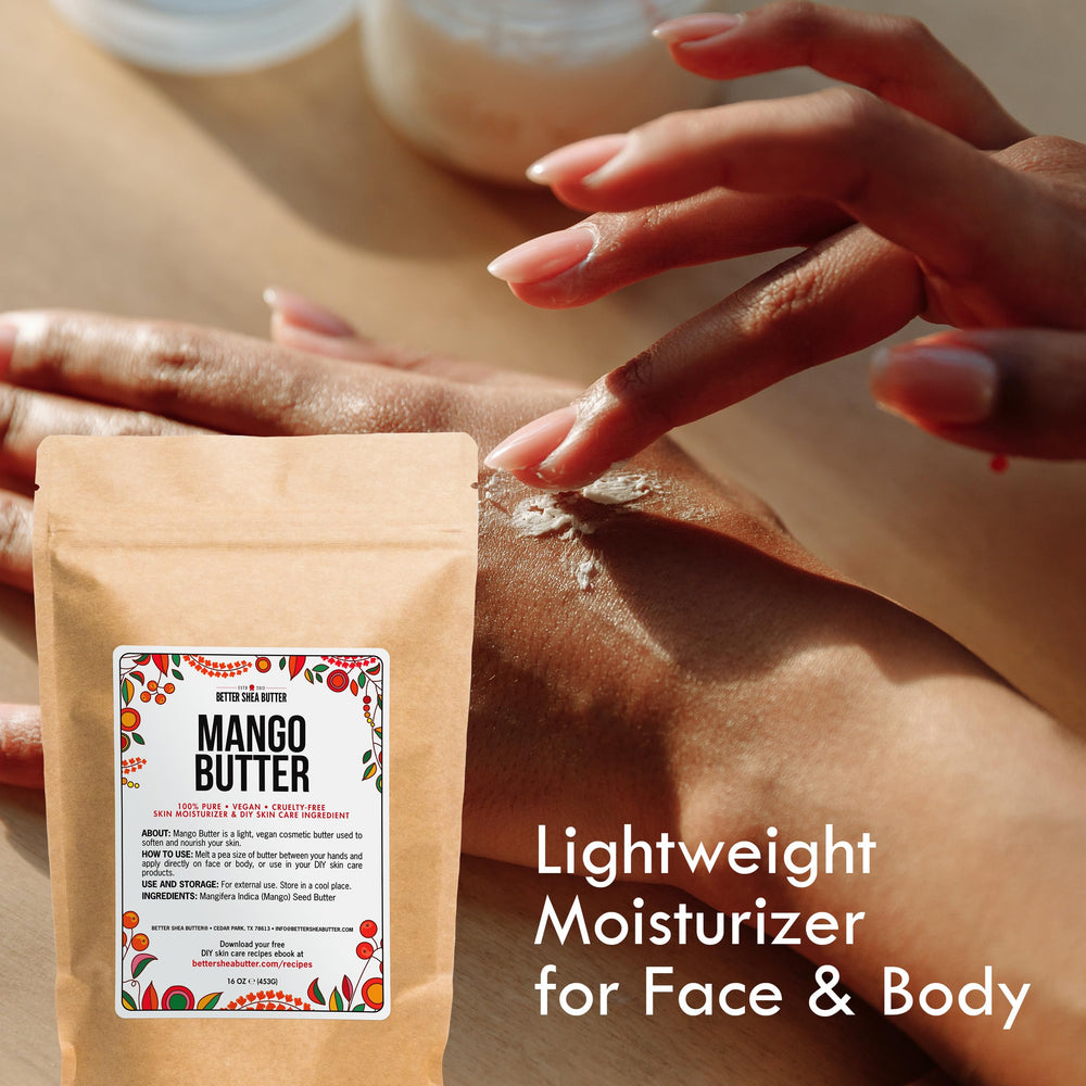 Better Shea Butter Mango Butter DIY skincare recipes booklet included with purchase.