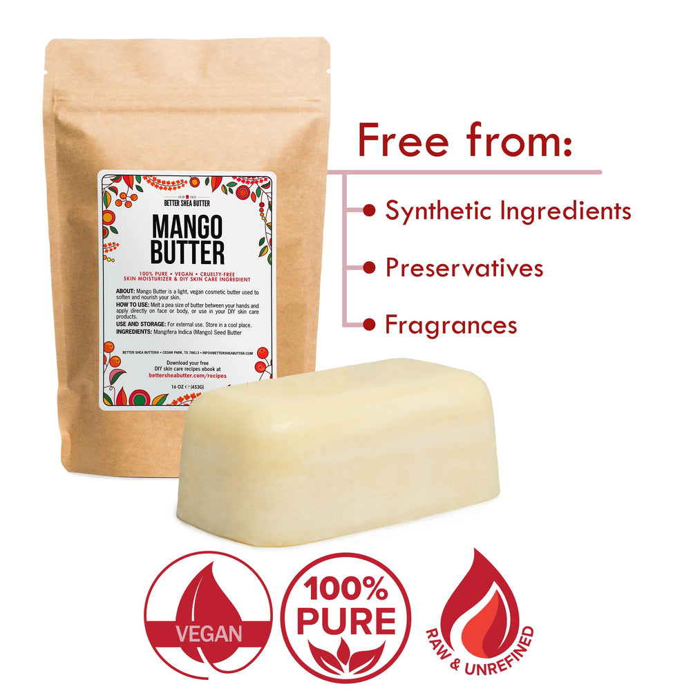 Better Shea Butter Mango Butter lip care base for natural gloss and moisturization.