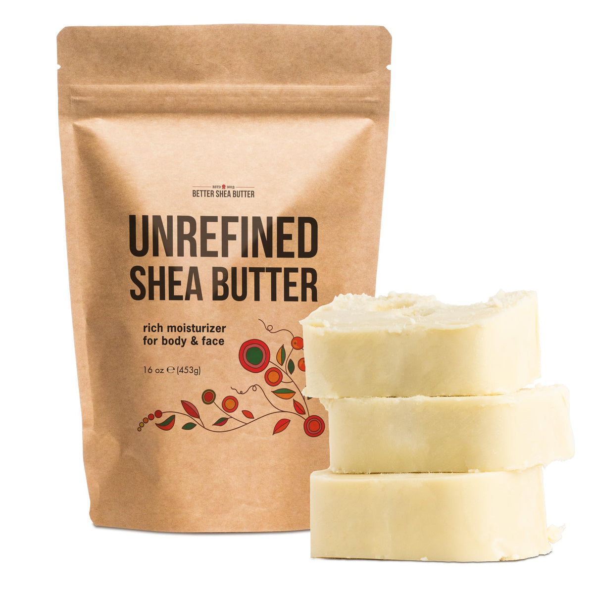 Better Shea Butter raw bar closeup highlights natural purity for skin hydration.