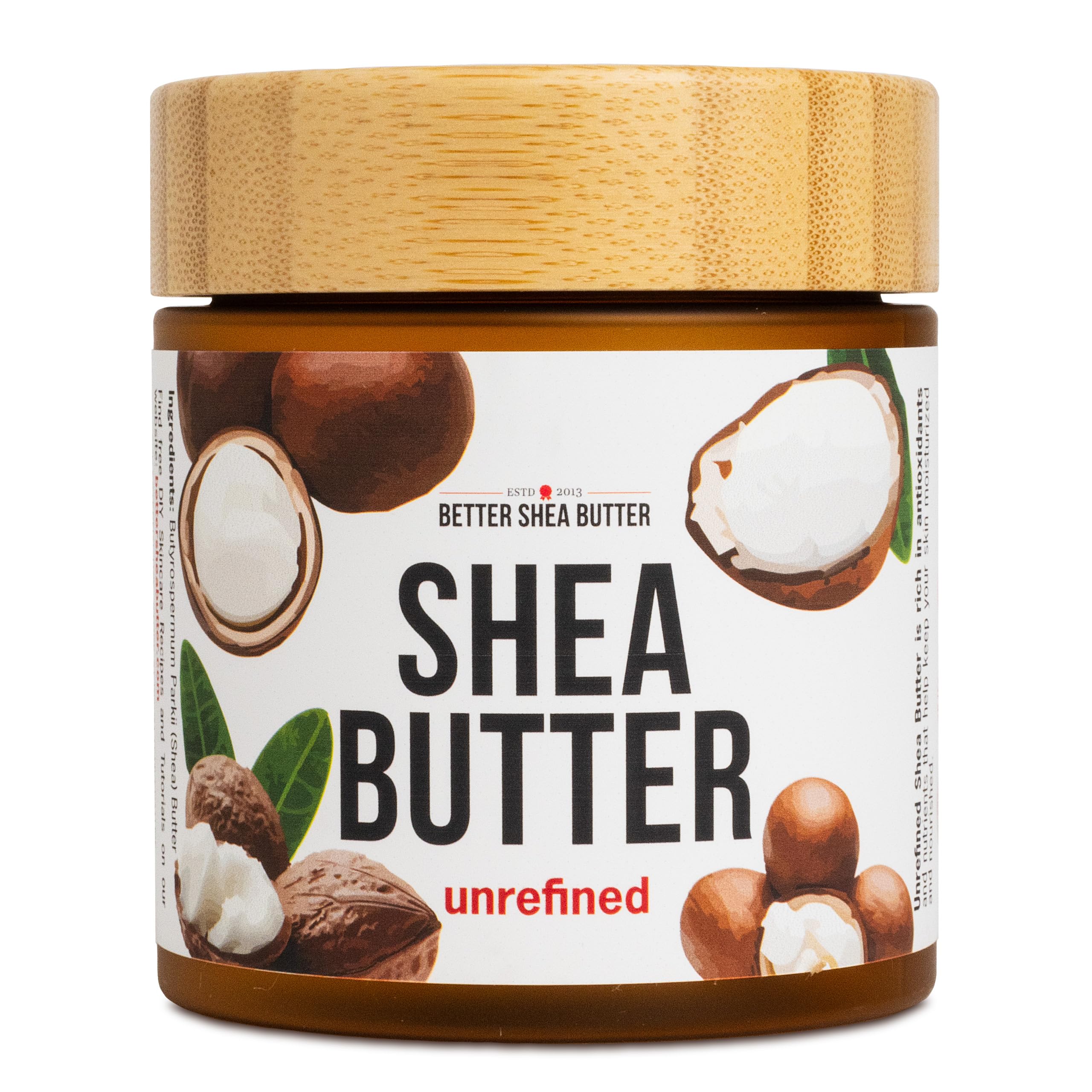 Better Shea Butter 8oz jar close-up, pure, natural shea for skin and hair nourishment