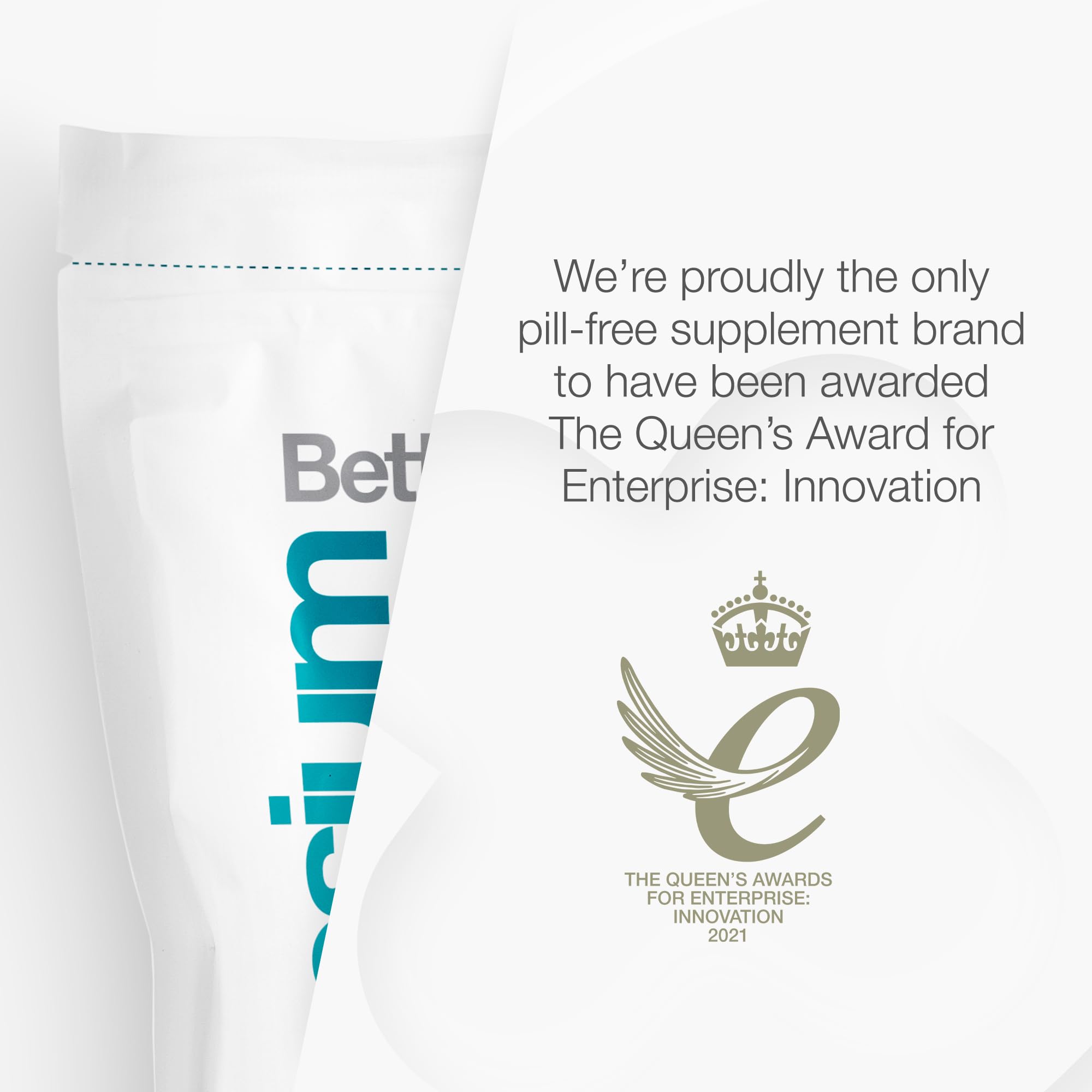 BetterYou sustainable packaging close-up with palm-free and recyclable symbols.