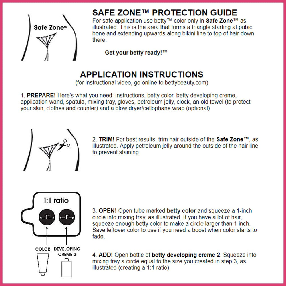Betty Beauty gloves included for mess-free color application