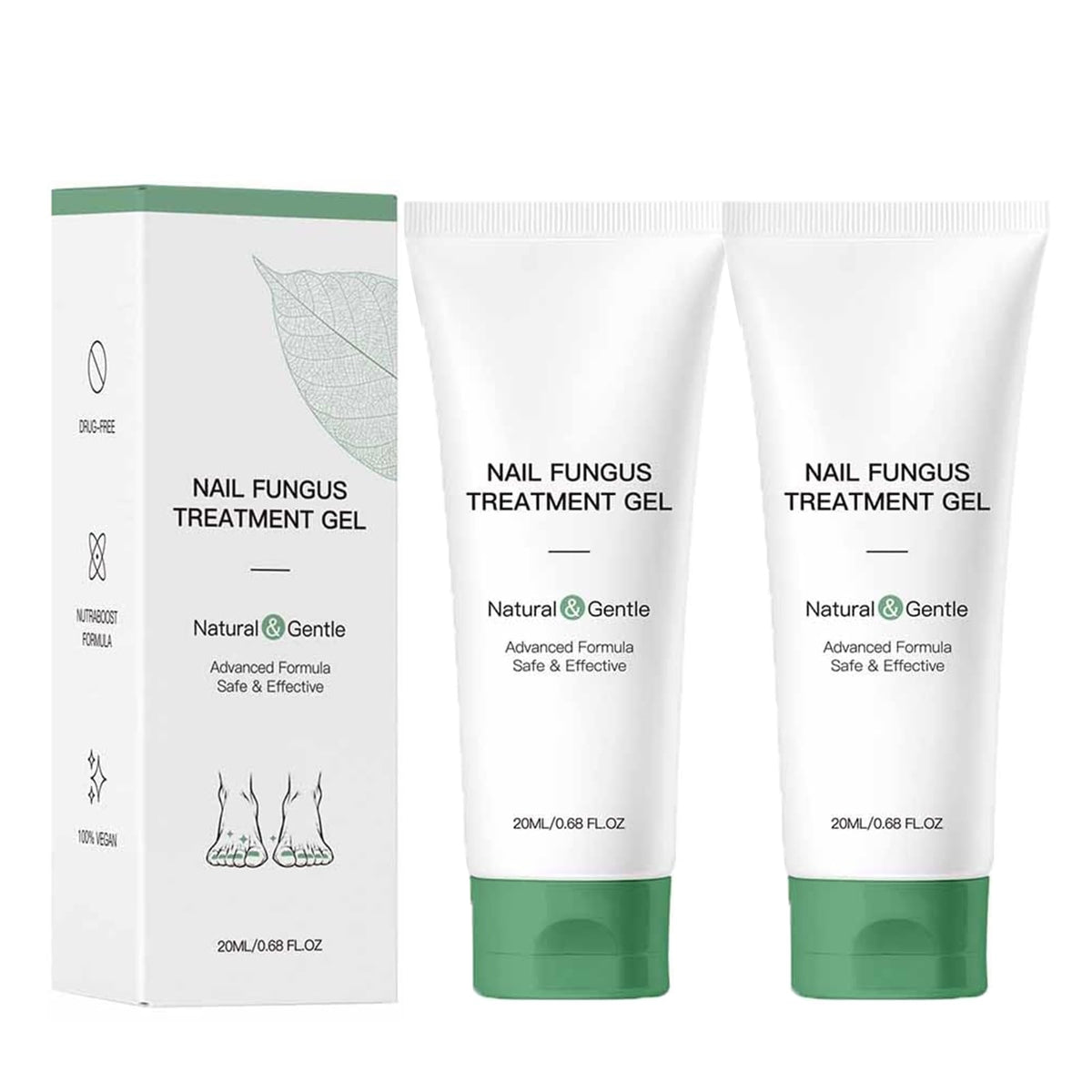 Beuifvo nail fungus treatment gel 2pcs packaging for travel-ready care
