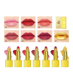 BEUKING Gold Lipstick liquid set showcasing six shades for versatile finishes
