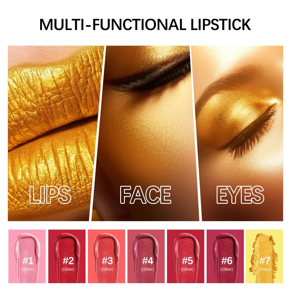 BEUKING Gold Lipstick magnetic lid close-up highlighting on-the-go touch-ups