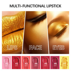 BEUKING Gold Lipstick magnetic lid close-up highlighting on-the-go touch-ups
