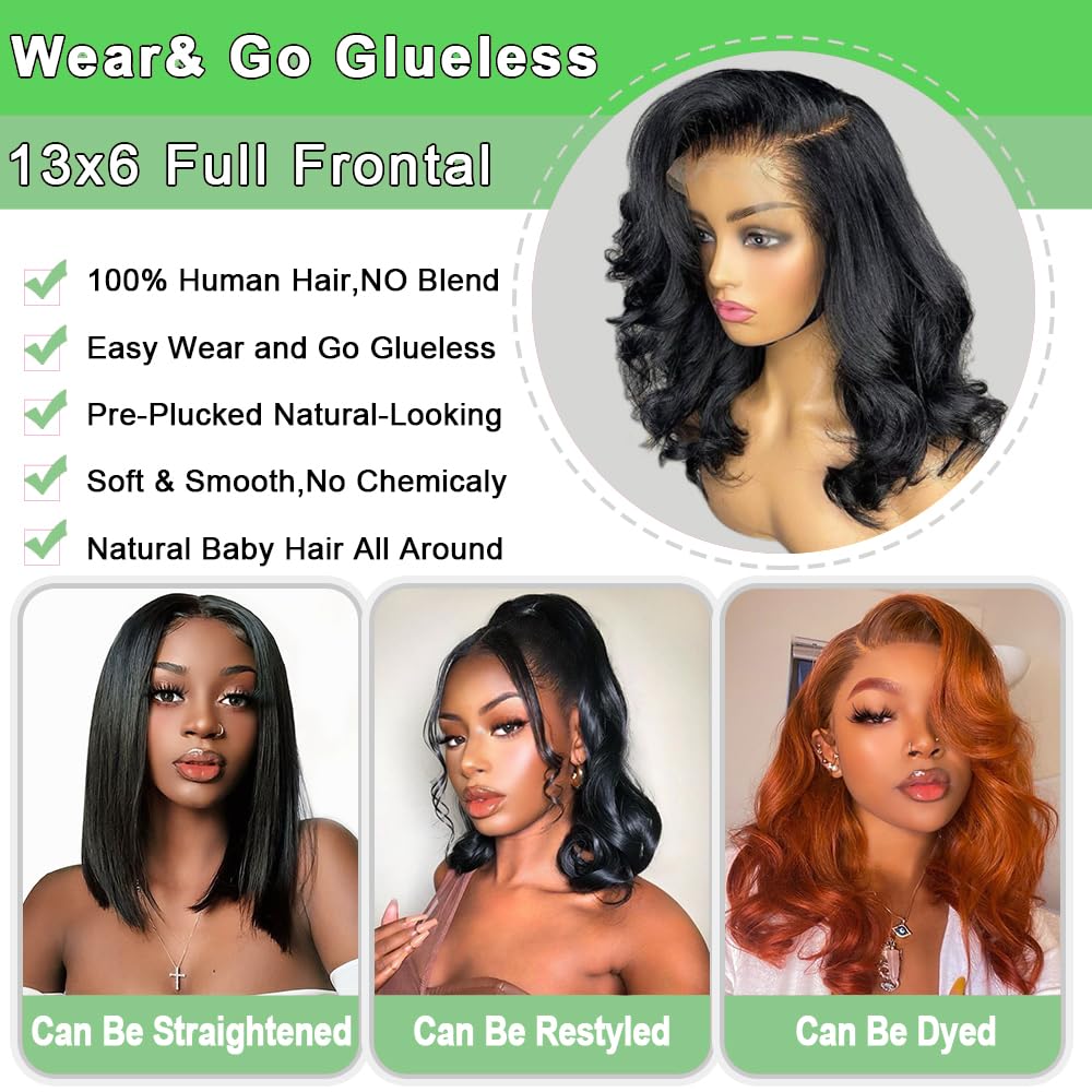 Beulady Bob Wig HD lace front 16inch full look showcases added volume for styling versatility
