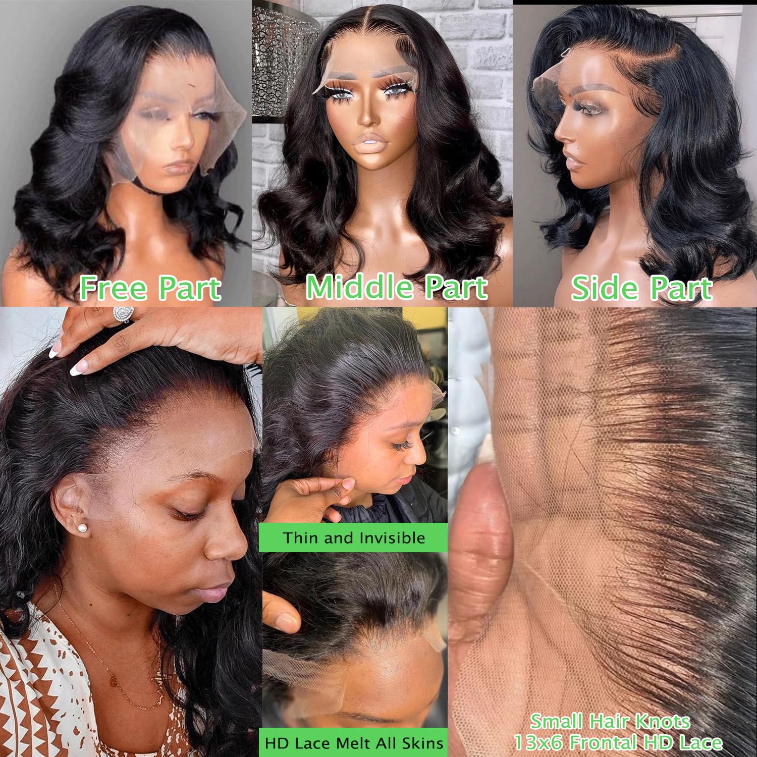 Beulady body wave hair density 200 shown for thick, natural-looking volume