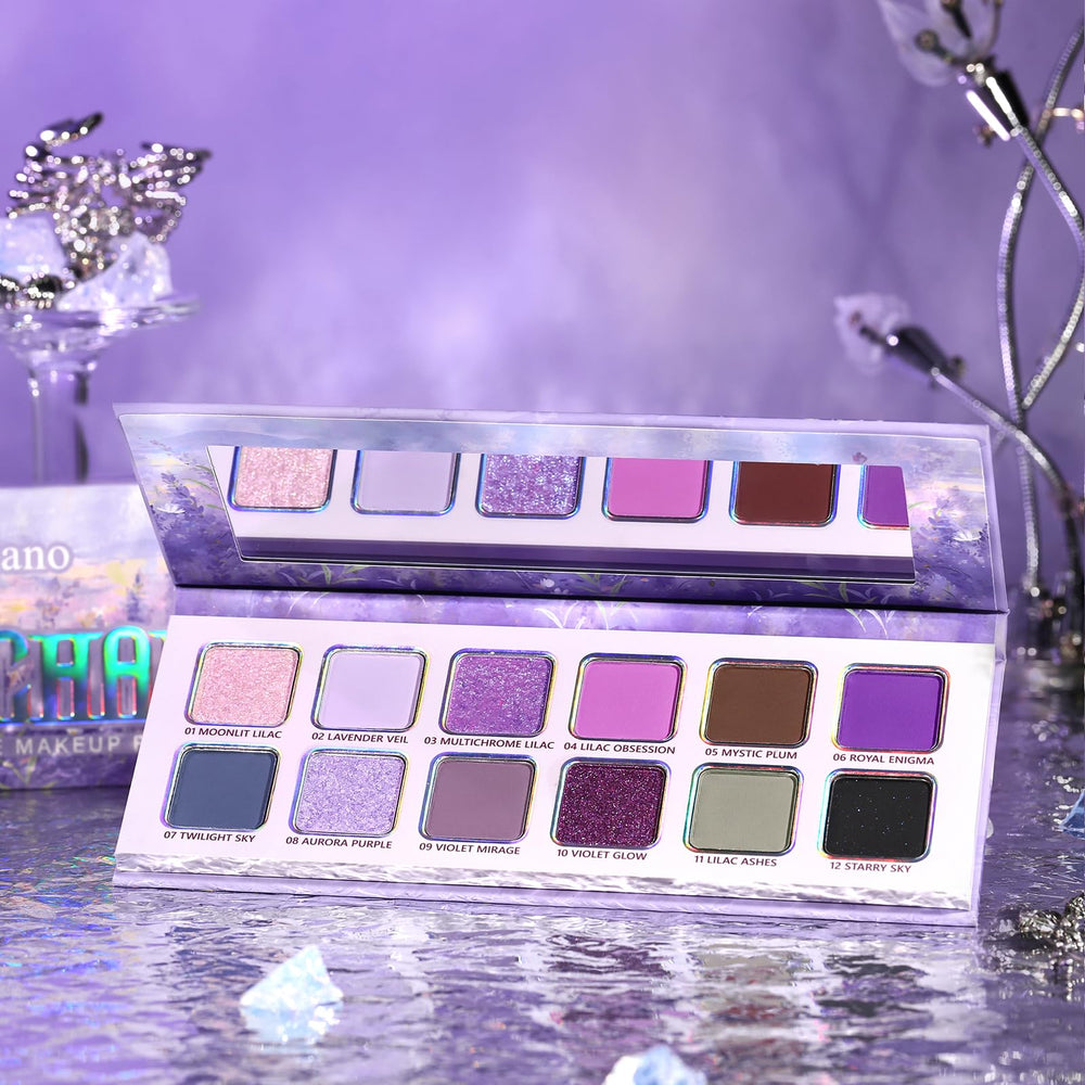 BEUSELF purple palette complements green eyes with luminous contrast.