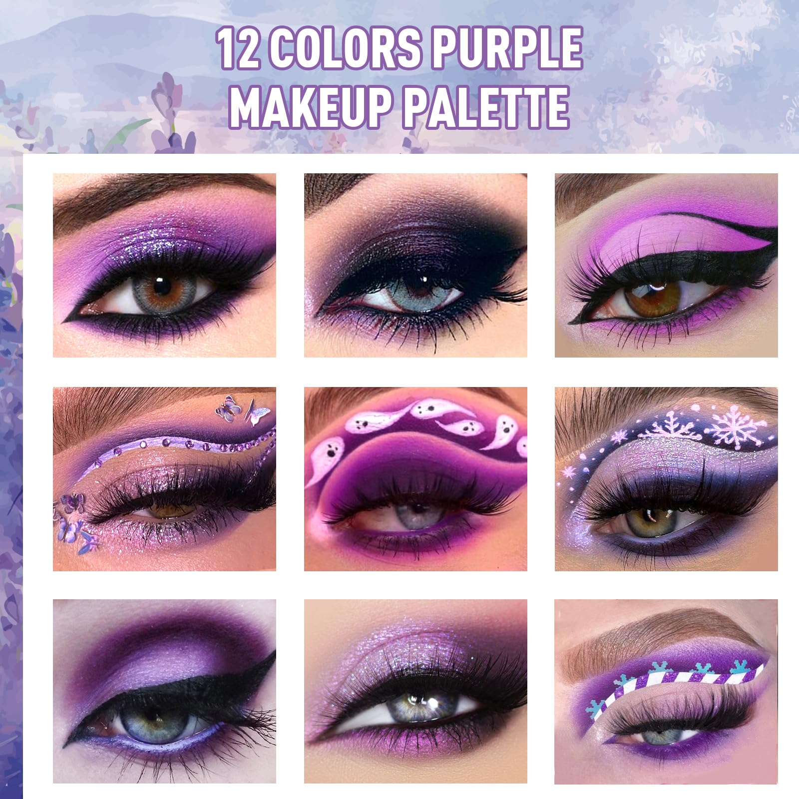 BEUSELF purple eyeshadow palette offers long-wear, waterproof color for all-day looks.