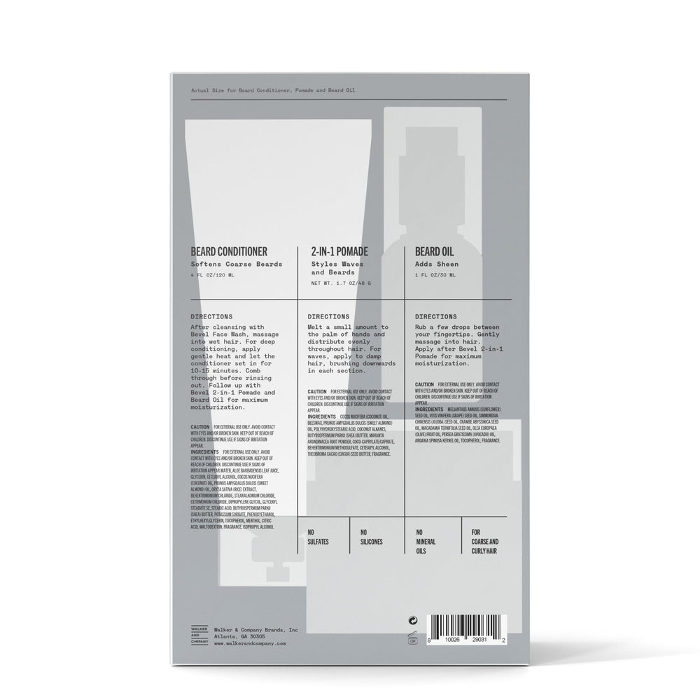 Bevel all-in-one-kit-display showcases complete beard care solution