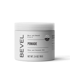 Bevel beard balm pomade jar for moisturized beard and hair with a soft, non-sticky finish.