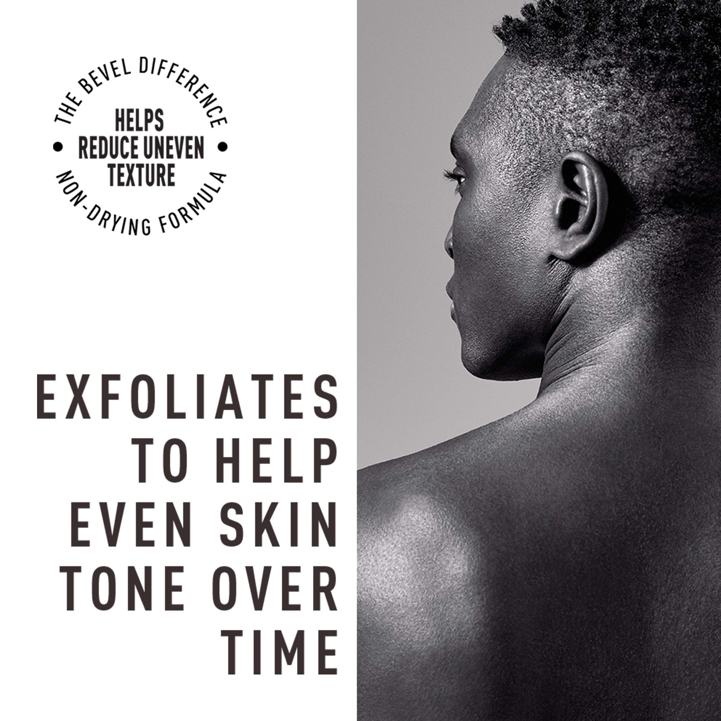 Bevel Exfoliating Body Wash Dark Cassis texture closeup reveals gentle exfoliation