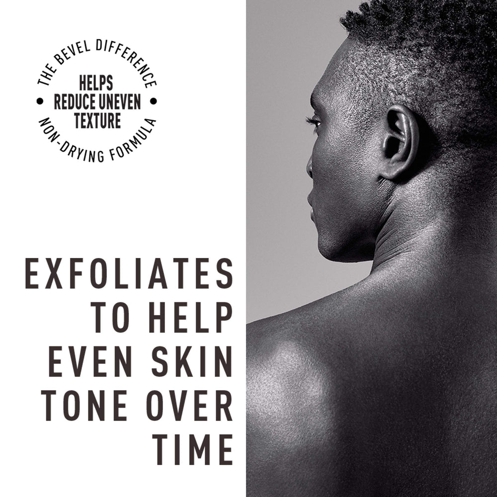 Bevel Exfoliating Body Wash Dark Cassis texture closeup reveals gentle exfoliation