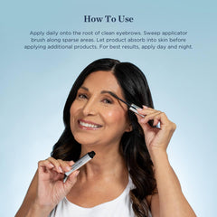 Beverly Hills MD brow serum texture swatch showing nourishing formula.