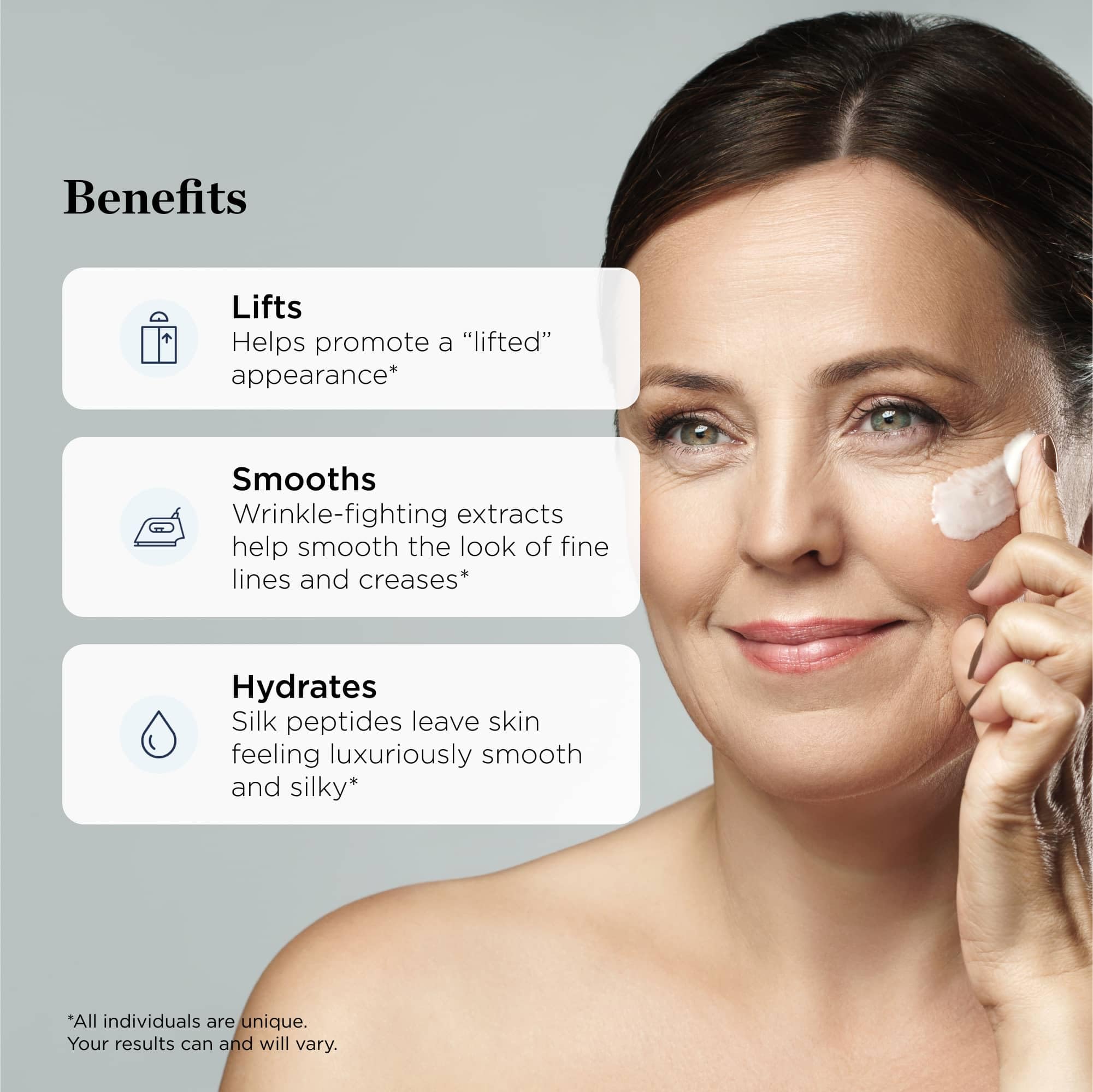 Beverly Hills MD Lift & Firm Cream ingredients bottle highlights tightening agents
