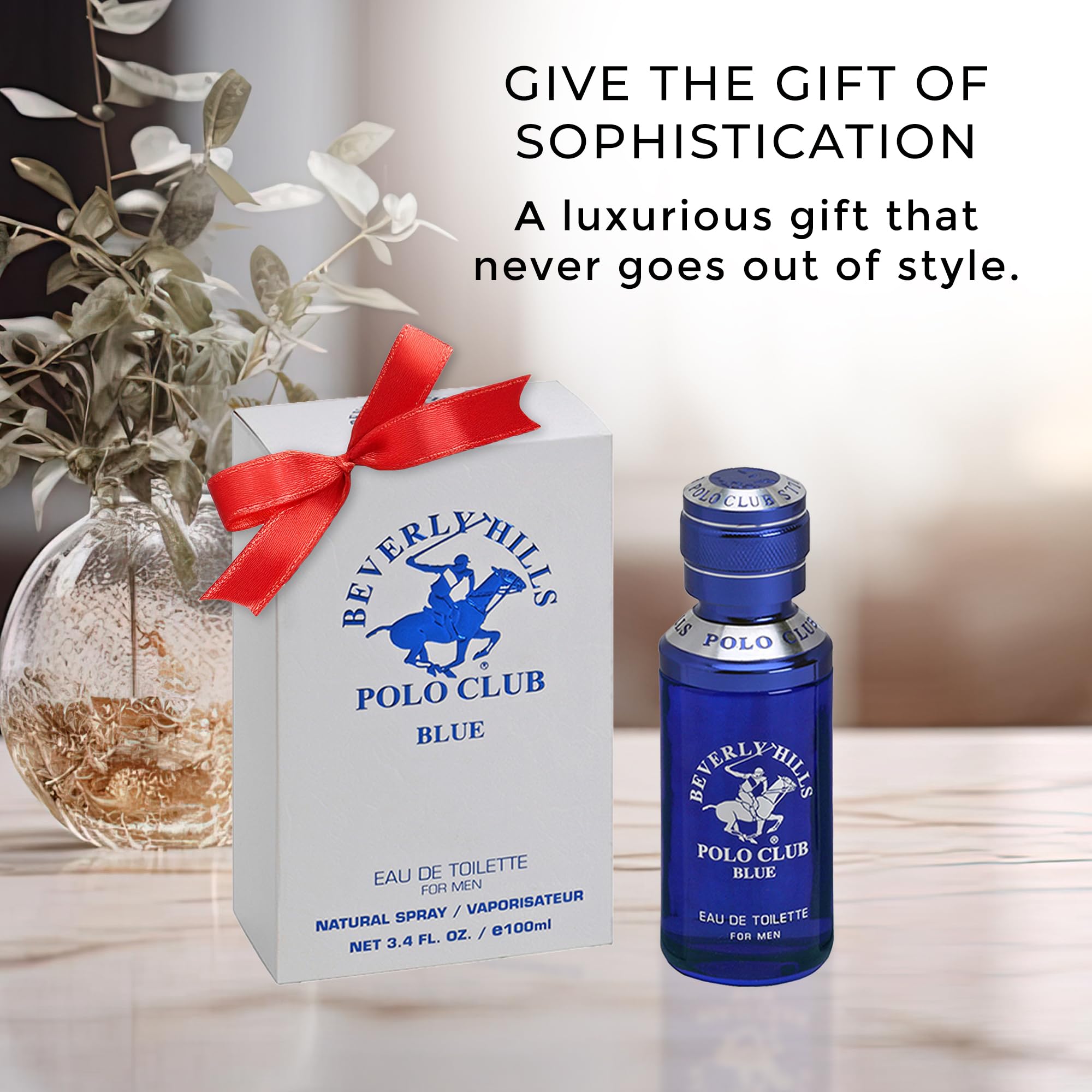 Beverly Hills Polo Club BLUE cap closeup highlighting refined packaging.