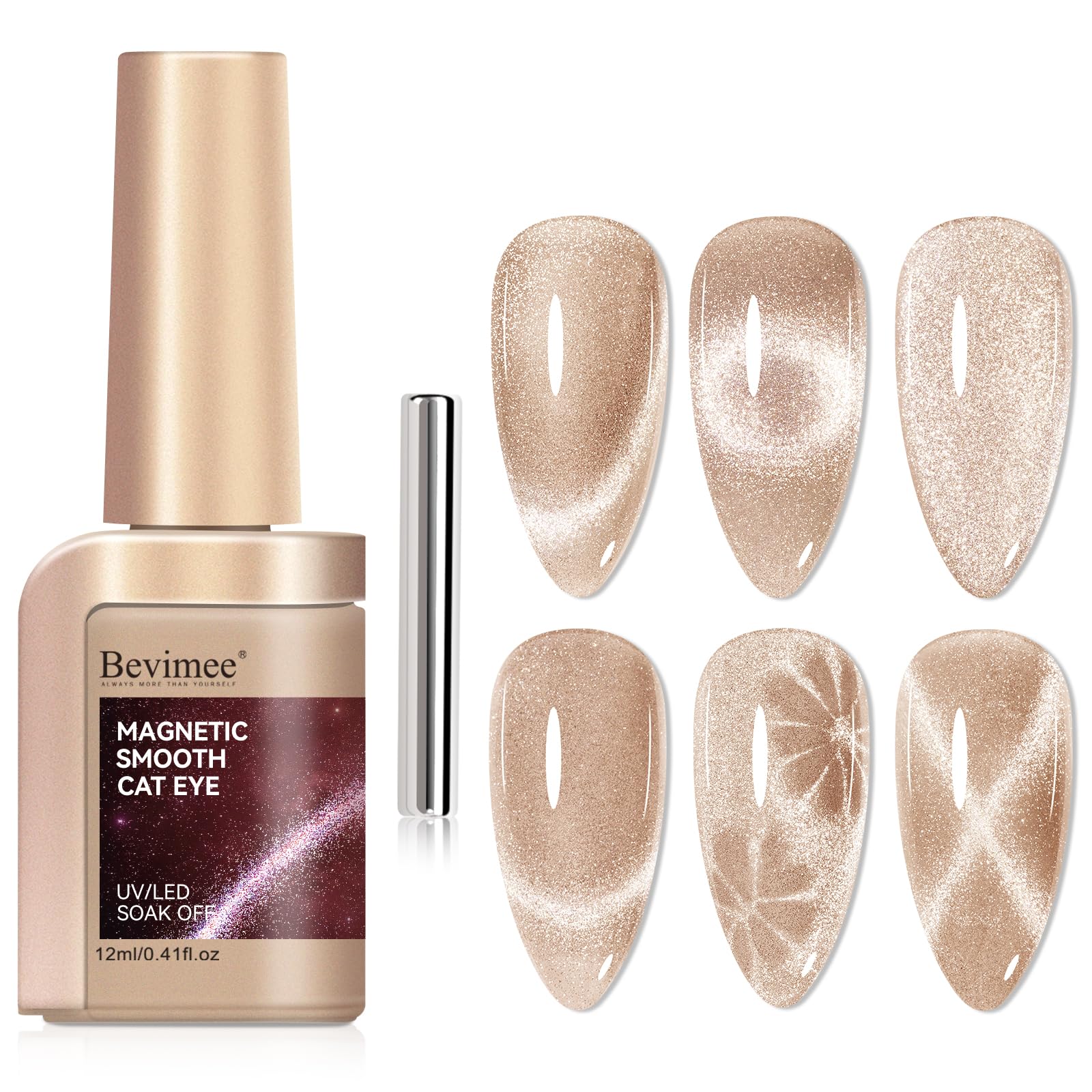 Bevimee cat-eye glitter magnet pack for dazzling, durable color.