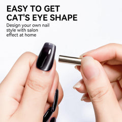 Bevimee glossy mirror-finish nails with Moonlight Black Glitter.